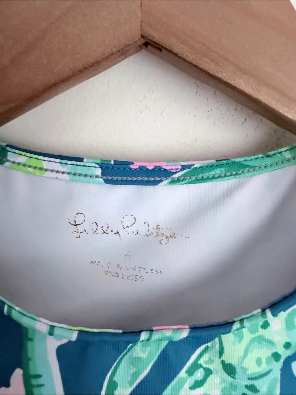 Lilly Pulitzer Girls Margo UPF 50+ Rashguard Swim Sweet Escape Ruffles set 6